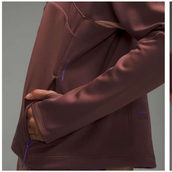 Lululemon Tech Fleece Hiking 1/4 Zip Pullover, Size 8 NWT Dark Oxide / Pink Clay - Picture 4 of 12